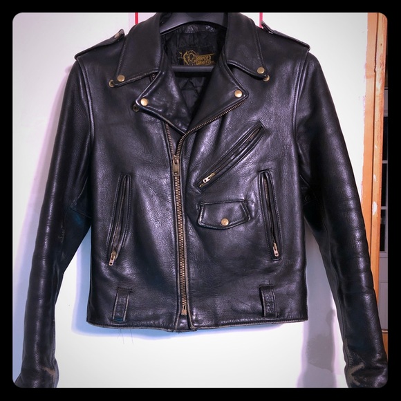 1980’s heavy leather biker jacket - Picture 1 of 8